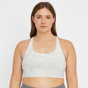 LuLuLemon Grey Camo Army Print Sports Bra Strappy Racerback Size 12